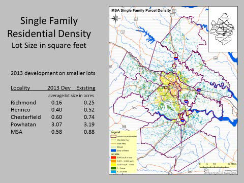 Single Family Residential Density Map of Richmond